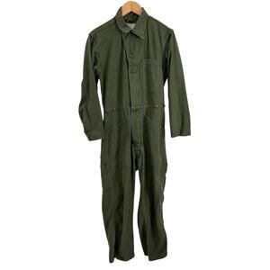 Vintage Military Cotton Sateen Coverall Jumpsuit - Size Small